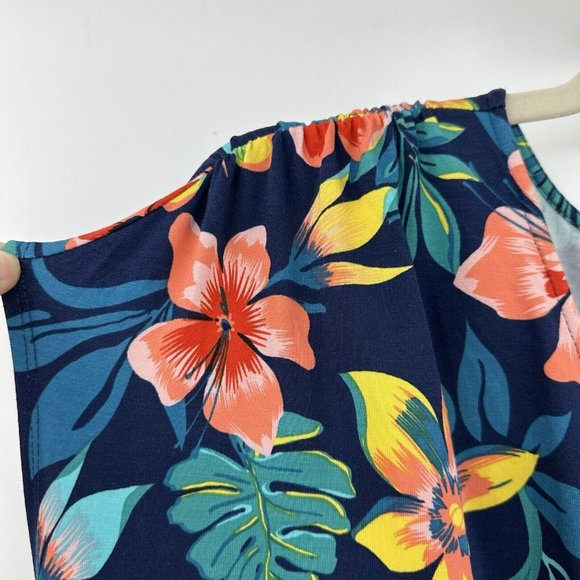Lands' End Floral Dress - Blue and Red - Picture 4 of 13